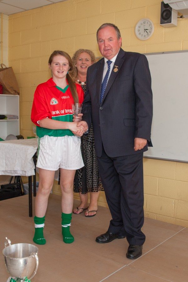 GAA President awarded commemorative goblet to Desmond College Camogie Team in Desmond College September 2014