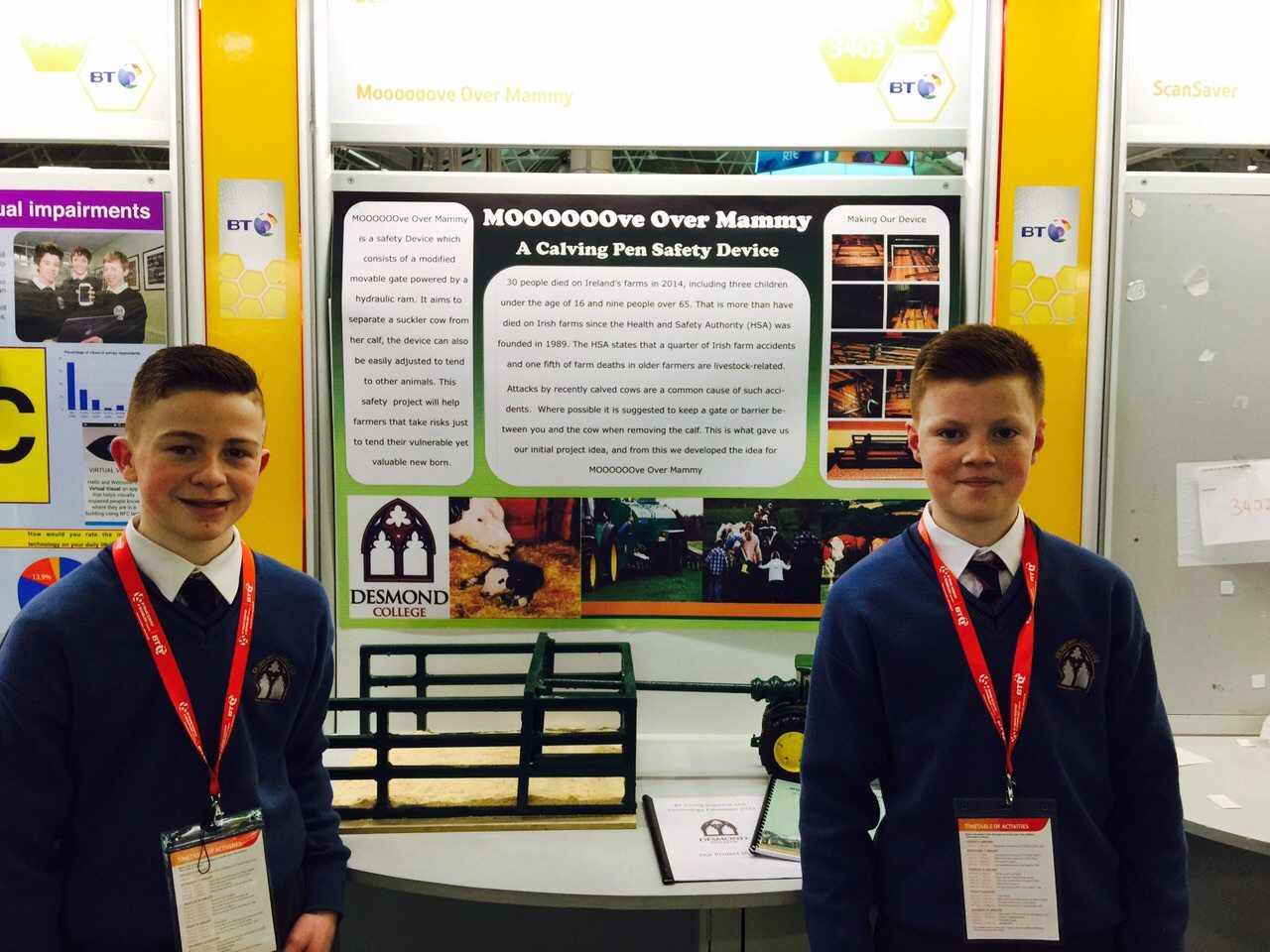 Desmond College Students Enjoying the BT Young Scientist : A Calving Pen Safety Device