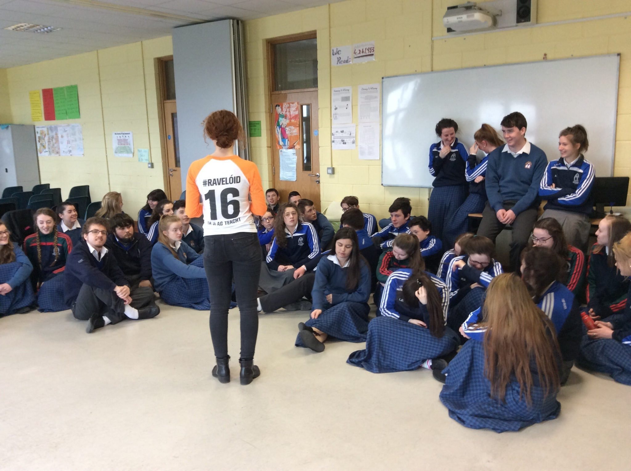 March 2016: Fifth years enjoying the Irish language workshop during Seachtain na Gaeilge